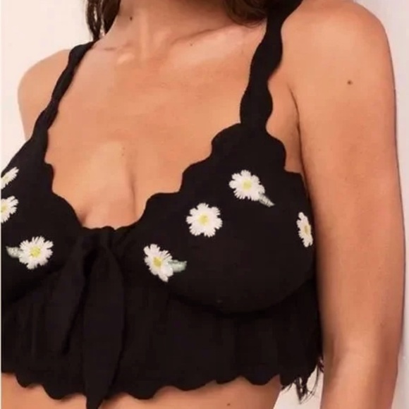 For Love And Lemons Black Daisy Crop Top🌼 - Picture 1 of 3